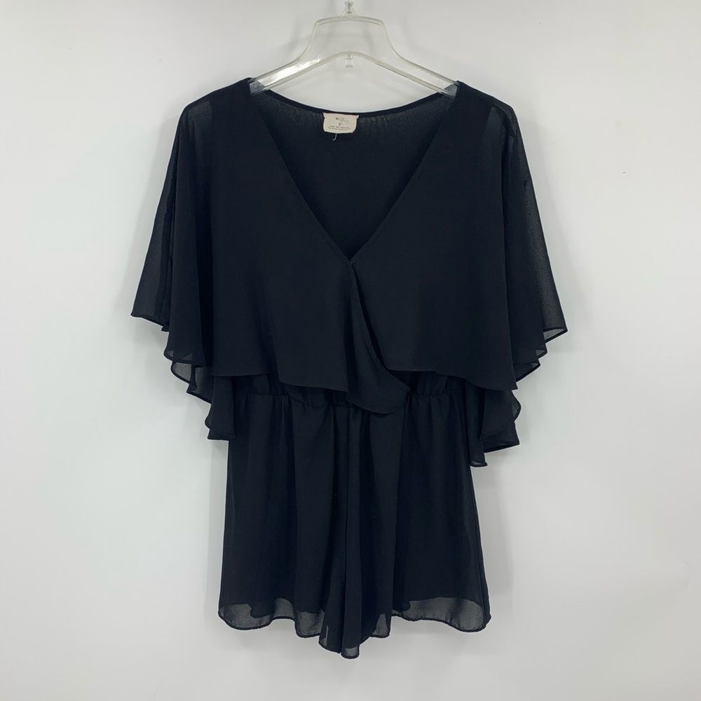 🩵PINS AND NEEDLES womens S black sheer romper